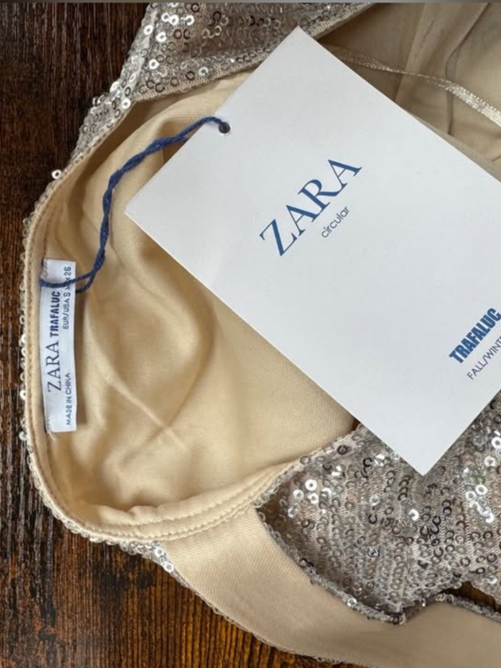 Zara Champagne Sequin Dress - Picture 5 of 5